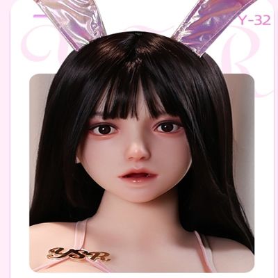 購入 パーソナライズできる blowjob セックスドールの頭 太い顔で,ウサギ少女 セックスドールの頭 柔らかい肌で オンライン製造